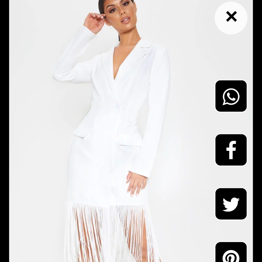 PrettyLittlething White Tassel Open Back Dress
